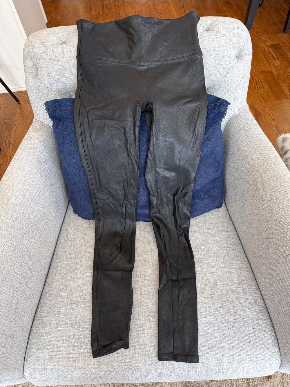 SPANX Black Metallic-Effect Leggings